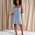 Bamboo Lace Chemise Nightdress in Blue Mist