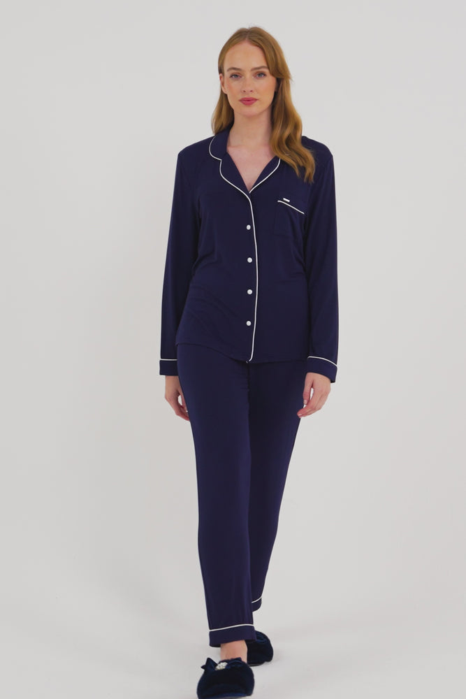 
                  
                    Load and play video in Gallery viewer, Bamboo Pyjama Set in Midnight
                  
                