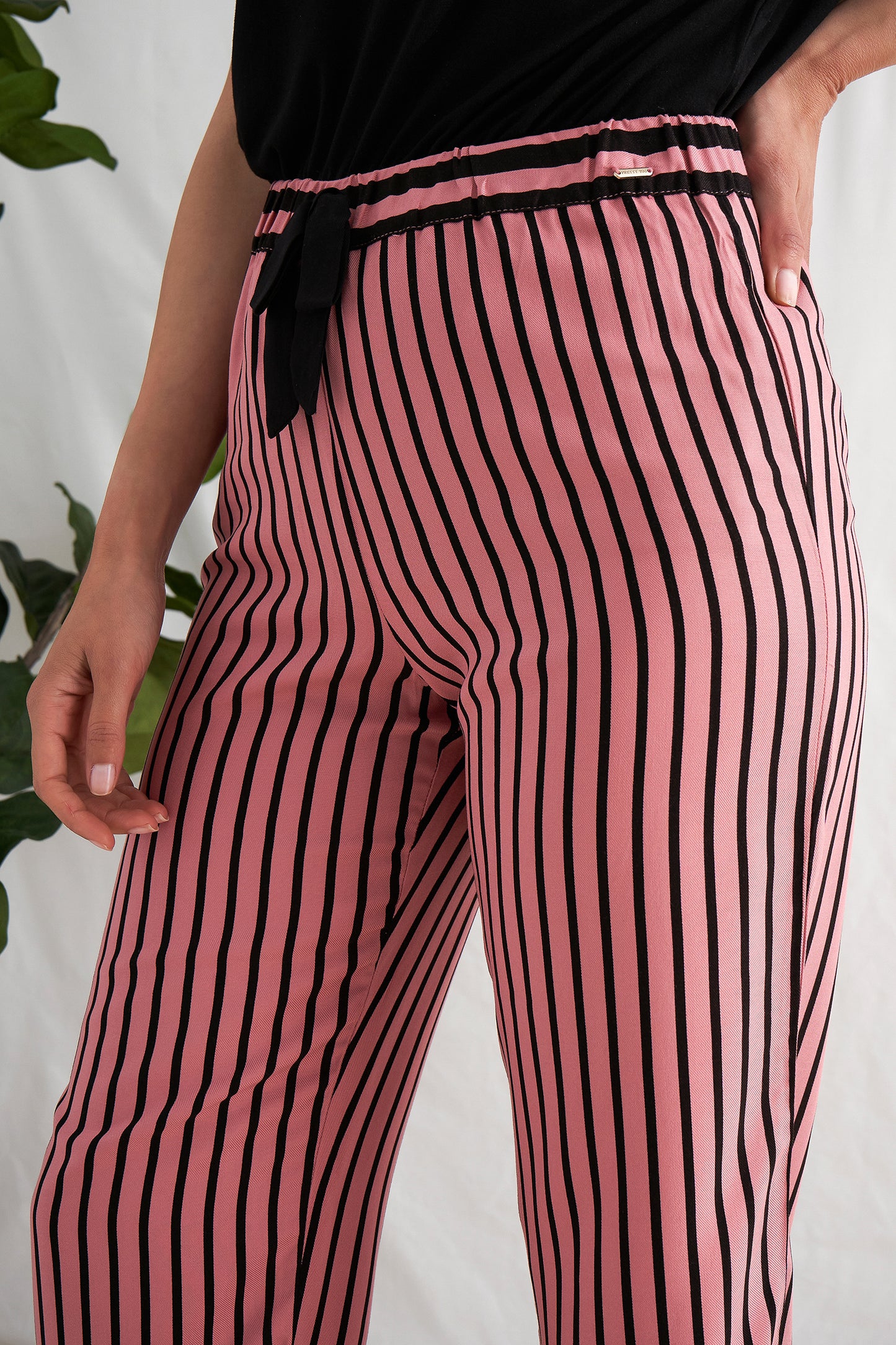 
                  
                    Women's Boyfriend Stripe Trousers in Terracotta and Black from Pretty You London
                  
                